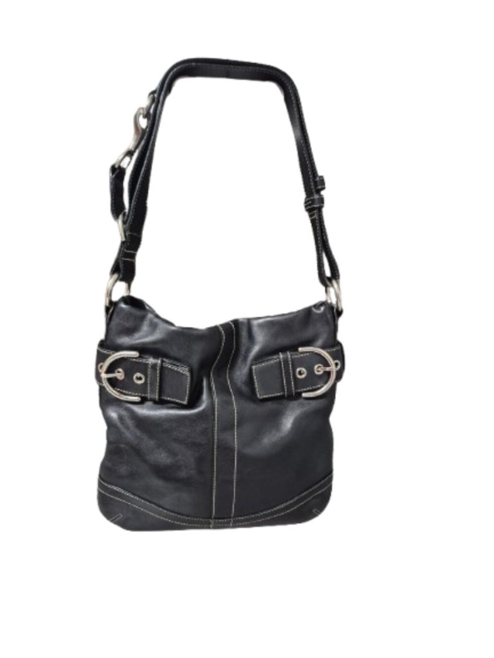 Vintage Coach Soho Black Leather Shoulder Bag